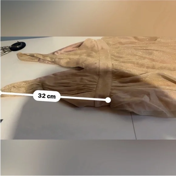 NWOT Forever 21 Women's Shimmering Rose Gold Prom Summer Dress Junior Small - Picture 4 of 8